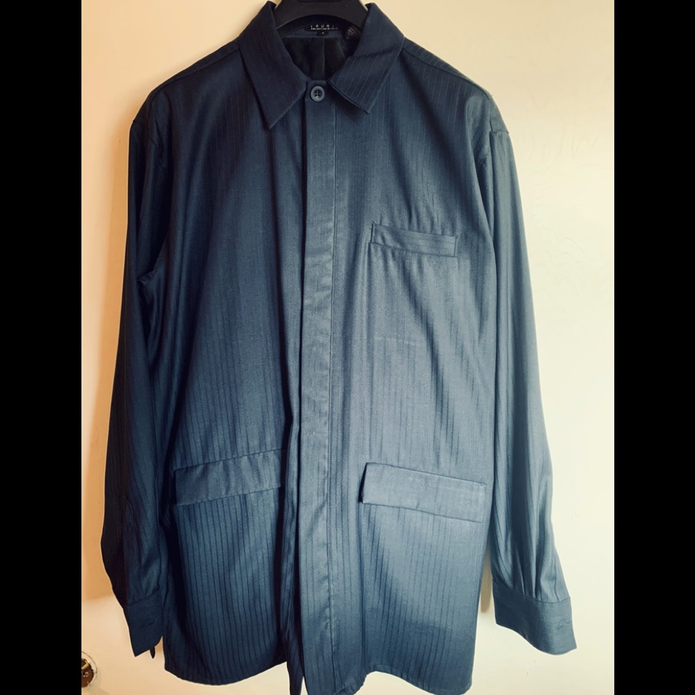 2 piece Navy Blue men’s long sleeve walking suit size L  pants size 36/34